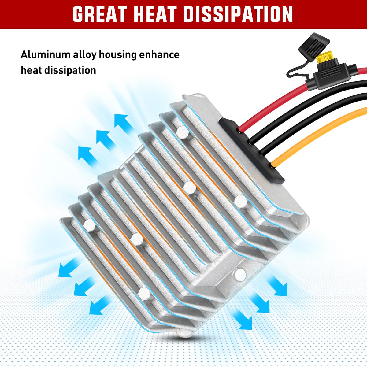 Nilight 240W 12V DC regulator powers automotive accessories reliably