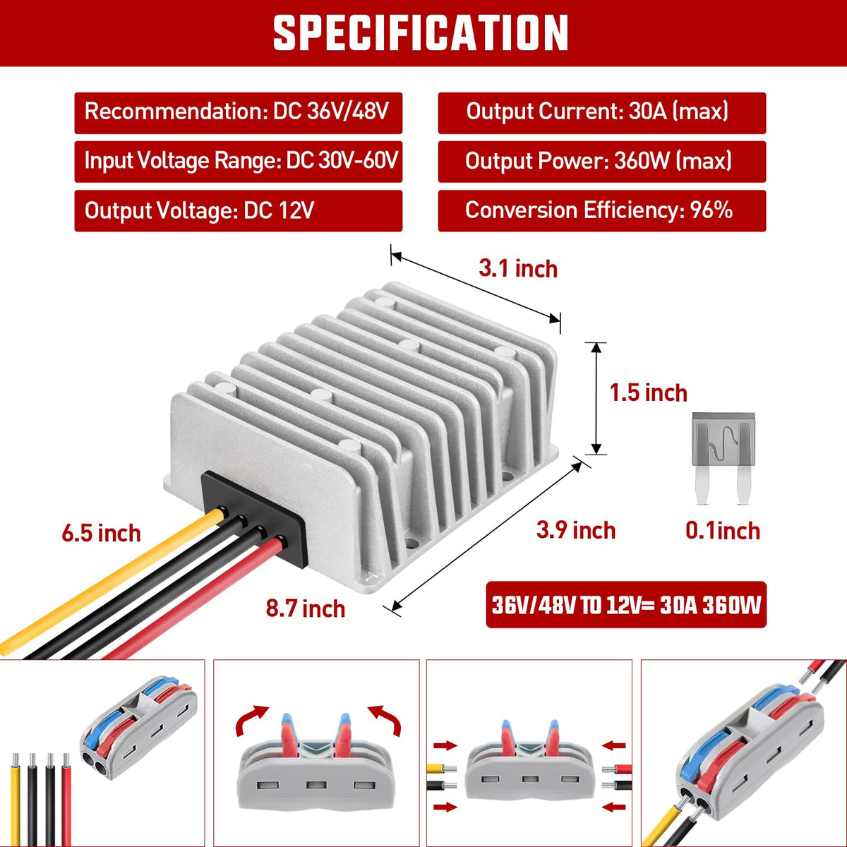 Nilight converter side details highlighting die-cast aluminum shell and shock-resistant finish