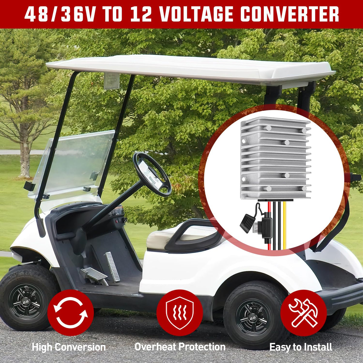 Nilight converter wiring in vehicle with protective cable routing, organized and safe installation