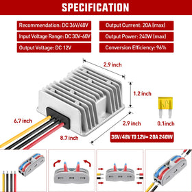 Nilight waterproof DC converter with silicone seal and aluminum shell for harsh environments