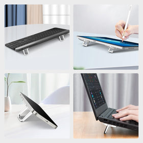 Nillkin deployed at 11° angle supporting laptop for improved typing comfort and airflow