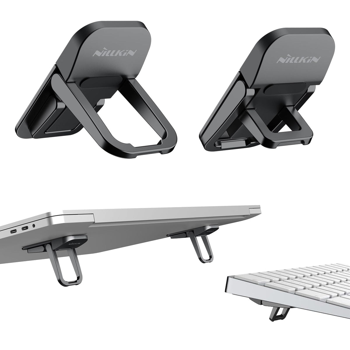 Nillkin front packaging showing the 2-piece laptop feet and benefits