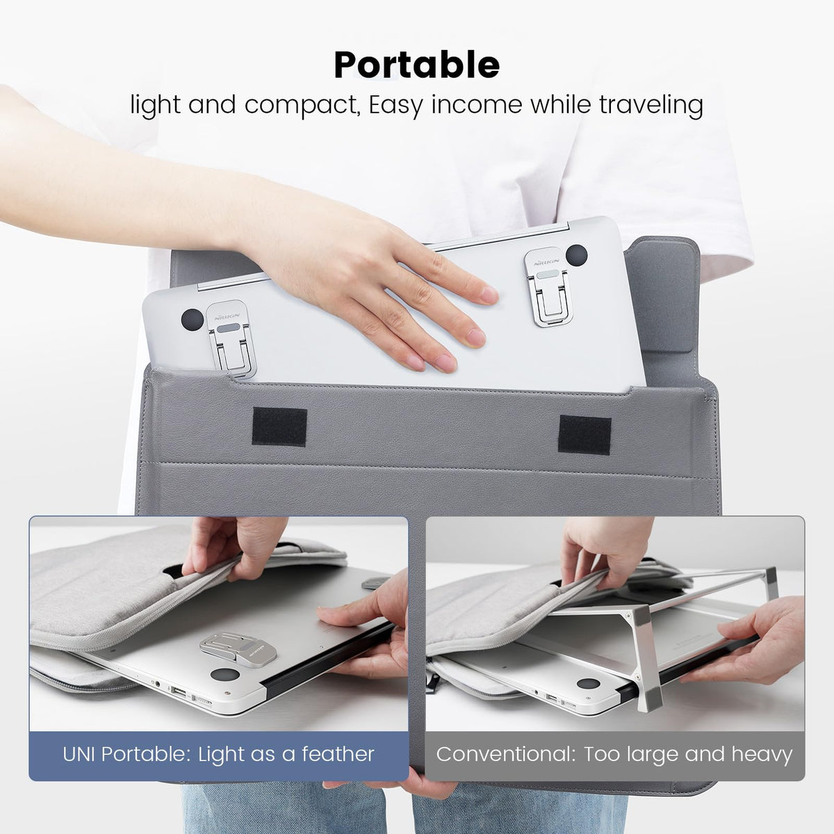 Nillkin standing next to a USB stick to show compact size and convenient portability