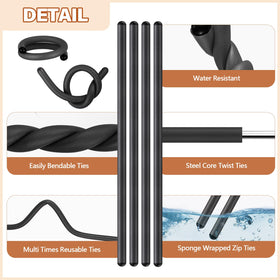 Ninehaoou bendable cable ties demonstrate versatile shapes for DIY storage.