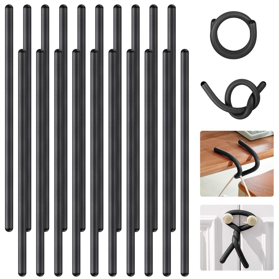 Ninehaoou twist ties 17 inch black for tidy cord bundles and easy organization.
