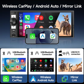 NINEYIN wireless CarPlay and Android Auto interface for hands-free app access.