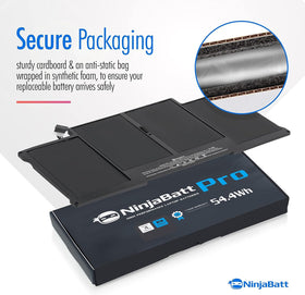 NinjaBatt A1466 close-up of internal cell pack highlighting high-quality cells and durability