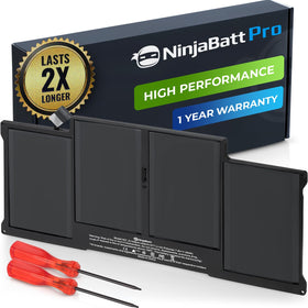 NinjaBatt A1466 front view showing battery shape and fit, clear replacement benefit