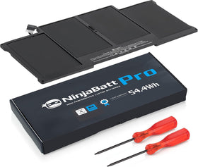 NinjaBatt A1466 installed inside MacBook Air 13 inch showing restored fit and runtime