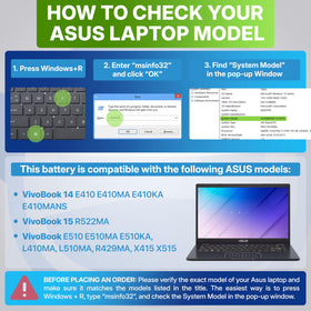 NinjaBatt battery installed inside a VivoBook for daily tasks