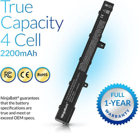NinjaBatt Asus X551 battery terminals ready for secure laptop connection