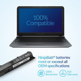 NinjaBatt battery installed in HP laptop demonstrating immediate extended runtime
