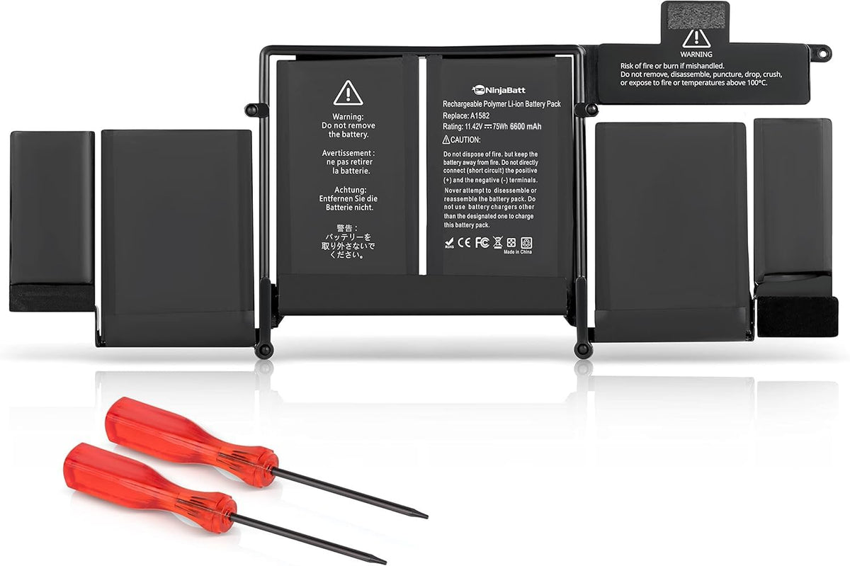 NinjaBatt battery cell texture and circuit board detail highlighting quality components and safety