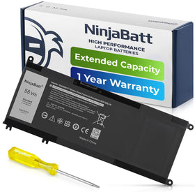 NinjaBatt front packaging showing compatible Dell models and benefit of reliable power