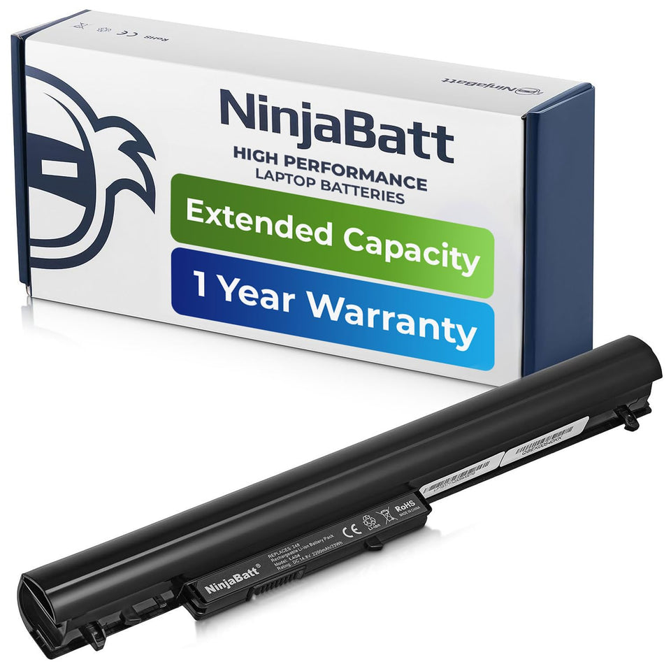 NinjaBatt front packaging showing HP compatibility and benefit of reliable replacement