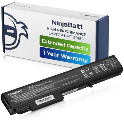 NinjaBatt front view of replacement battery showing model and benefit of clear fitment