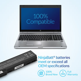 NinjaBatt HP battery assembly closeup reveals high-quality cells and sturdy construction.
