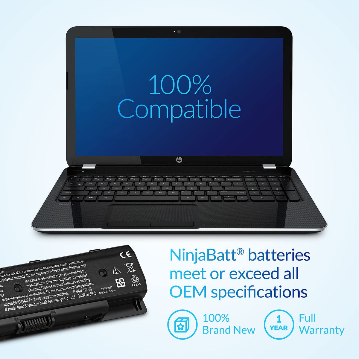 NinjaBatt HP P106 battery cells close-up reveals grade A cells