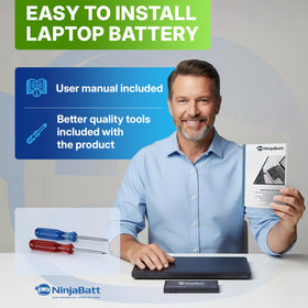 NinjaBatt HT03XL side thickness with ruler showing compact form and fit benefit