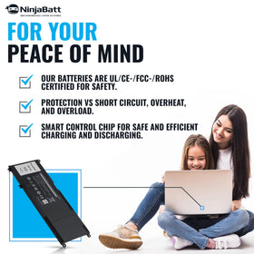 NinjaBatt installed in a Dell laptop demonstrating easy replacement benefit