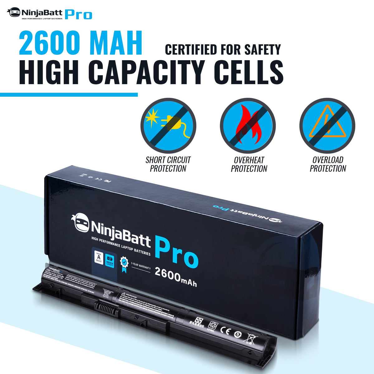 NinjaBatt Pro installed in HP laptop demonstrating restored portable power