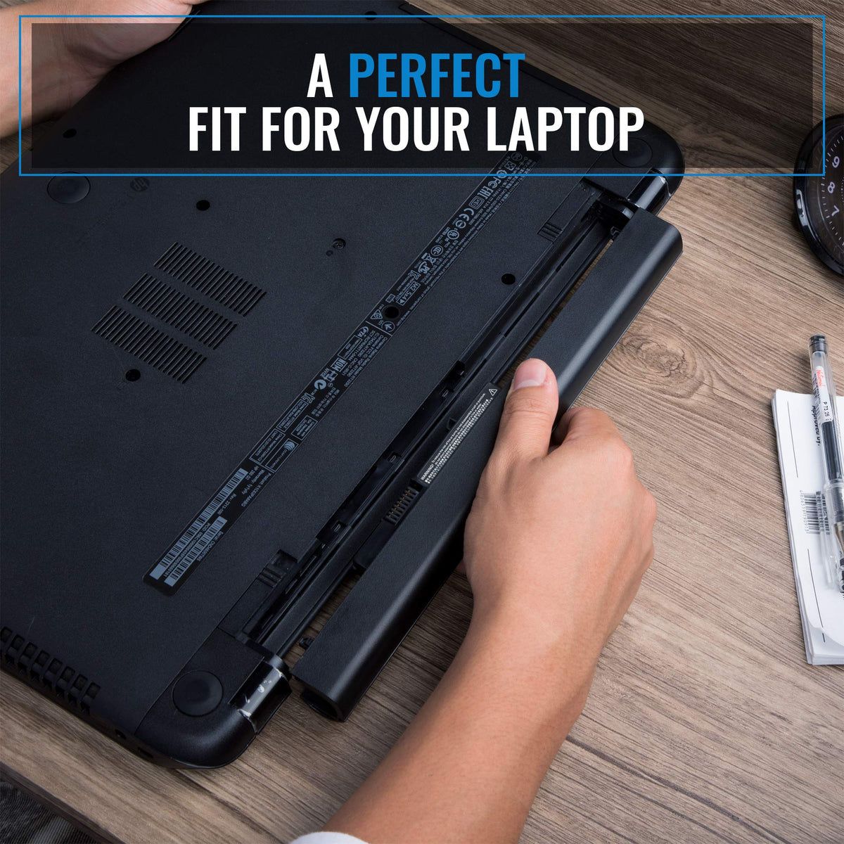 NinjaBatt Pro lifestyle on desk showing reliable power for work