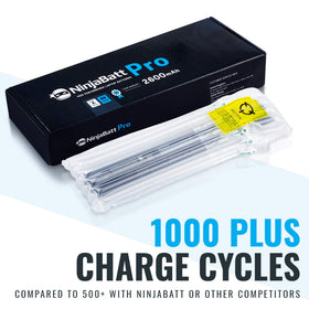 NinjaBatt Pro packaging and warranty card image showing included 12-month coverage
