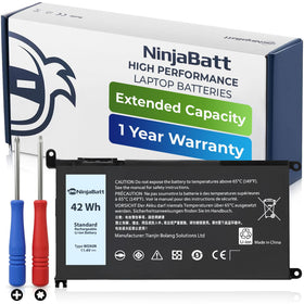 NinjaBatt WDX0R battery front view for Dell laptops, ready to replace the old pack