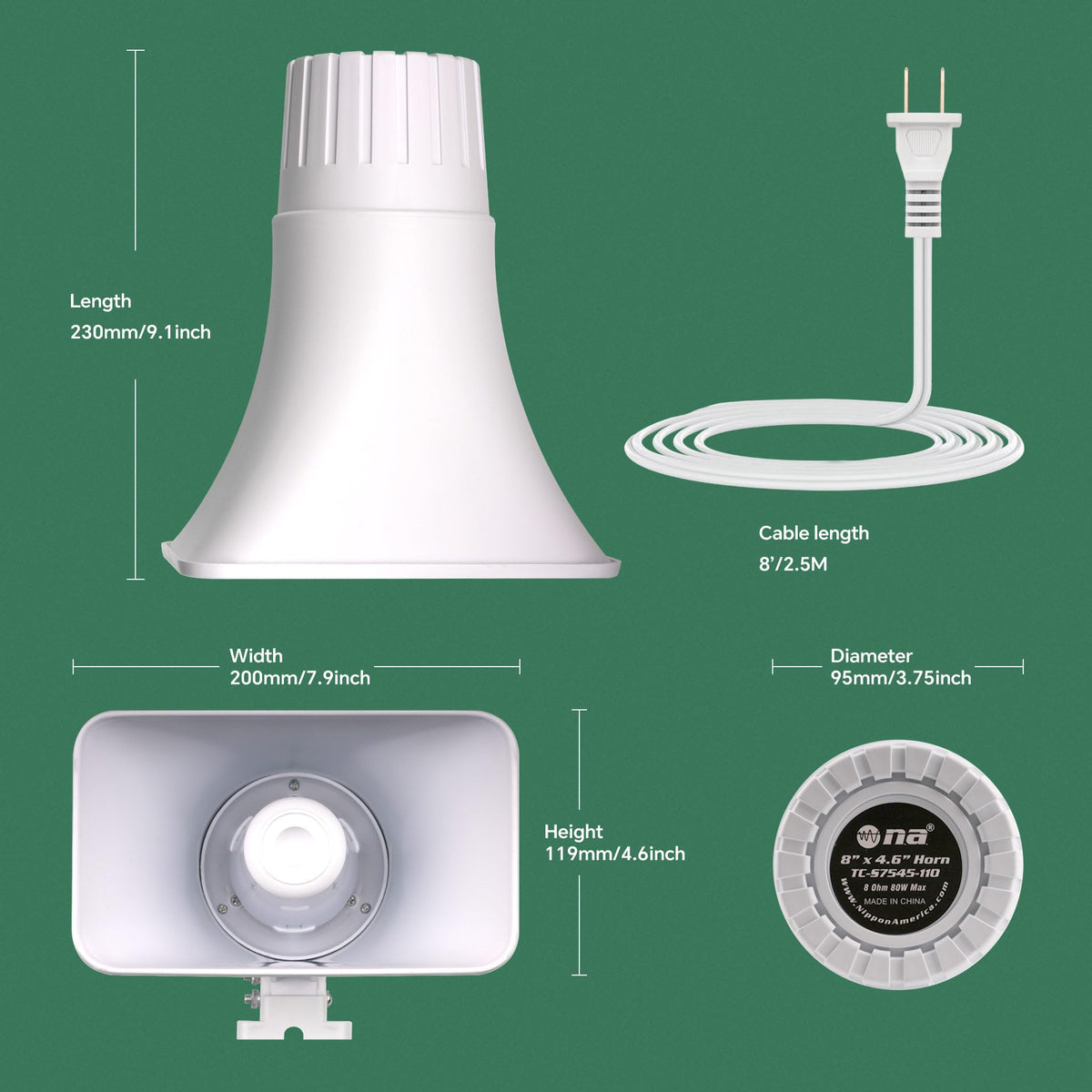 Nippon America 8ft cable enables flexible, easier installation for security setups.