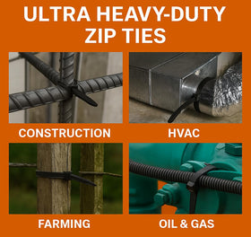 Nirah 1000-pack heavy-duty zip ties ideal for bulk projects.
