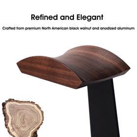 NIRVASH walnut stand base storage tray organized space for AirPods and cables.