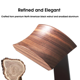 NIRVASH wood headset holder complements a minimalist setup
