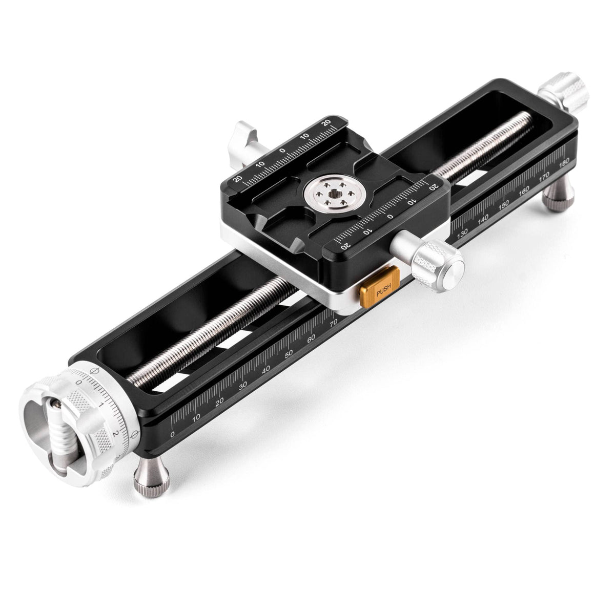 NiSi NM-200S macro rail closeup view highlighting precise focus adjustments.