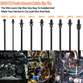 Niteguy nylon self-locking ties in multiple sizes for auto projects