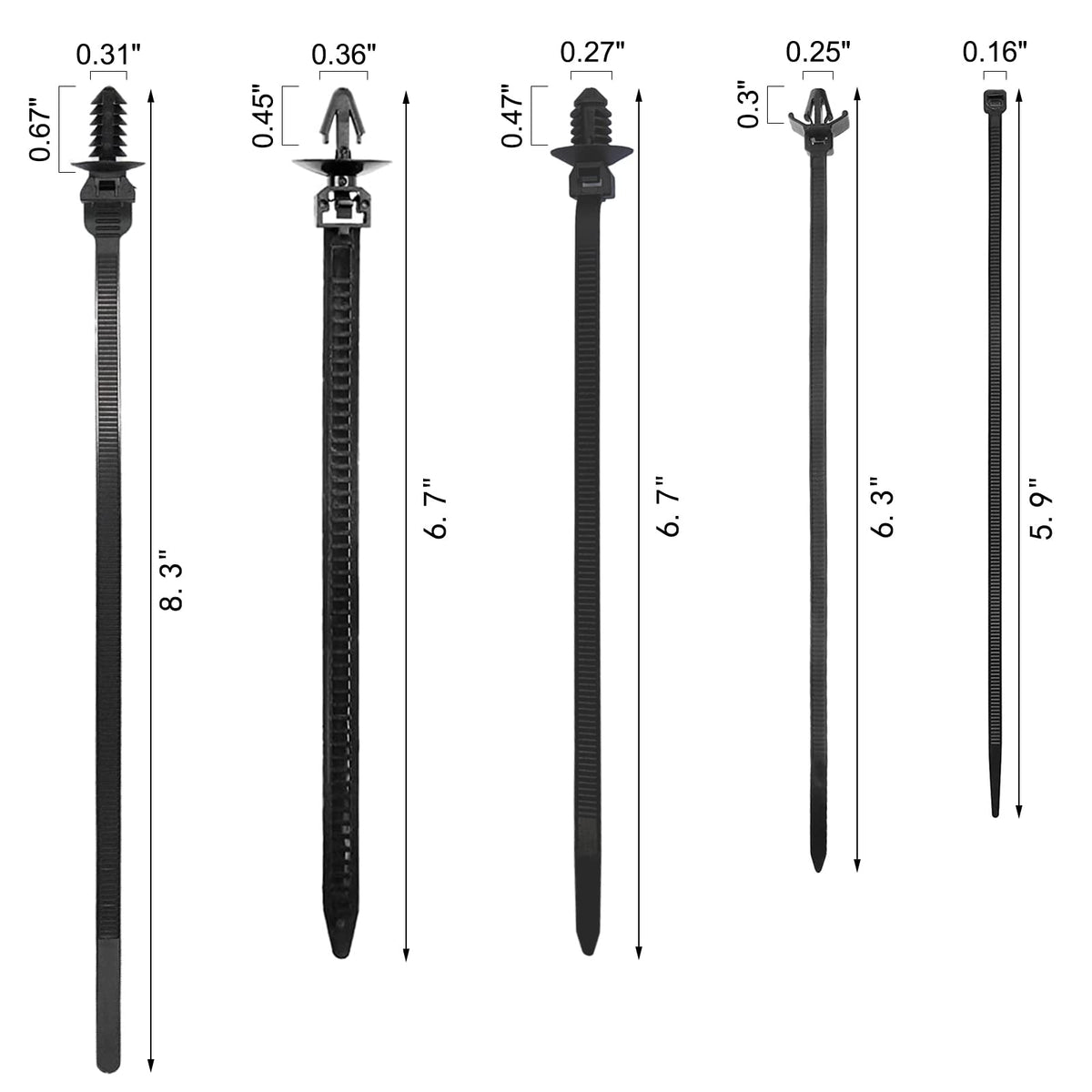 Niteguy push-mount zip-tie close-up showing reinforced teeth for secure quick-lock