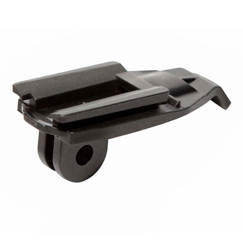 NiteRider action camera adapter front view showing secure mount and quick attachment benefit