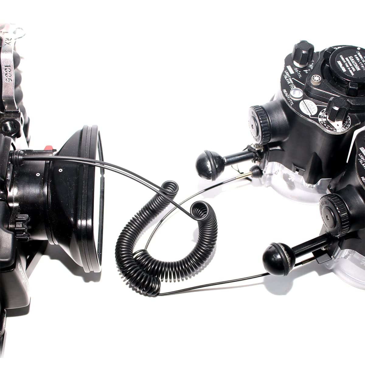 nitescuba stretched cable with straight side showing extended reach and flexible routing