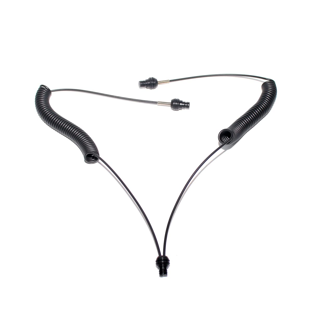 nitescuba front view of coiled fiber optic cord showing compact design and reliable trigger