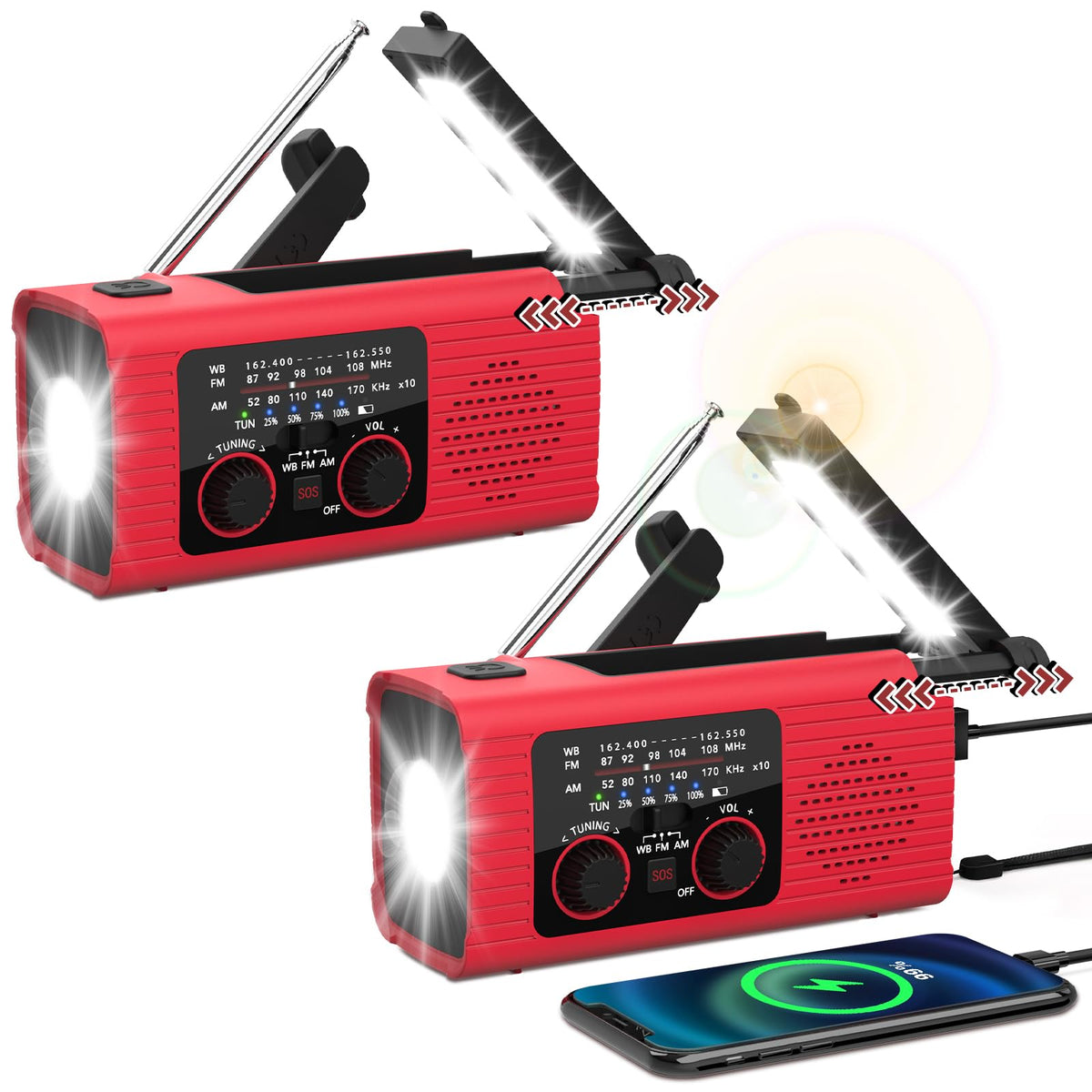 Nitigo front panel showing tuning and preset controls and clear display for quick alerts