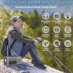 Nitigo in a campsite setup supplying radio, light and charge during night