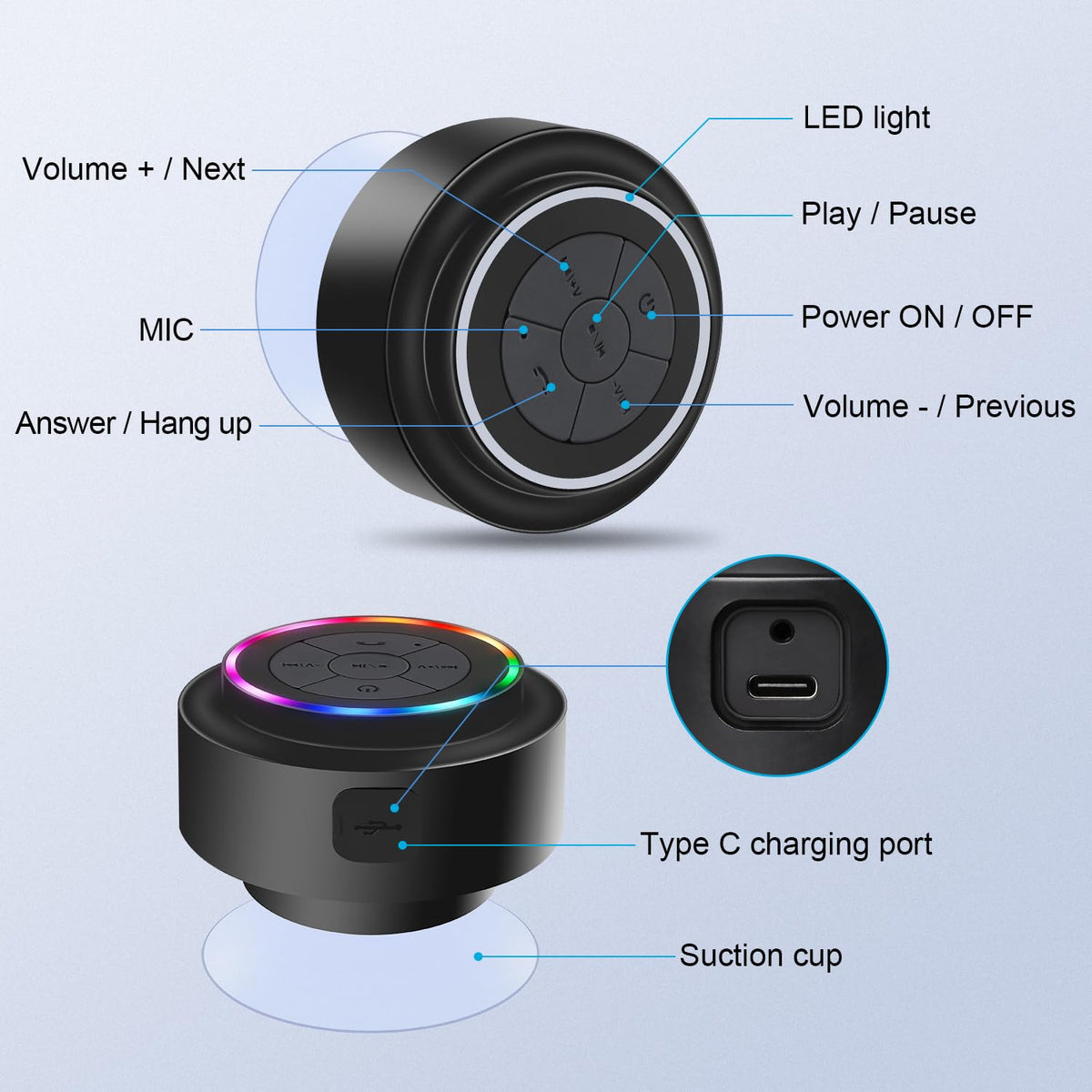 NITMTYOU speaker paired with smartphone playing music, seamless Bluetooth connection