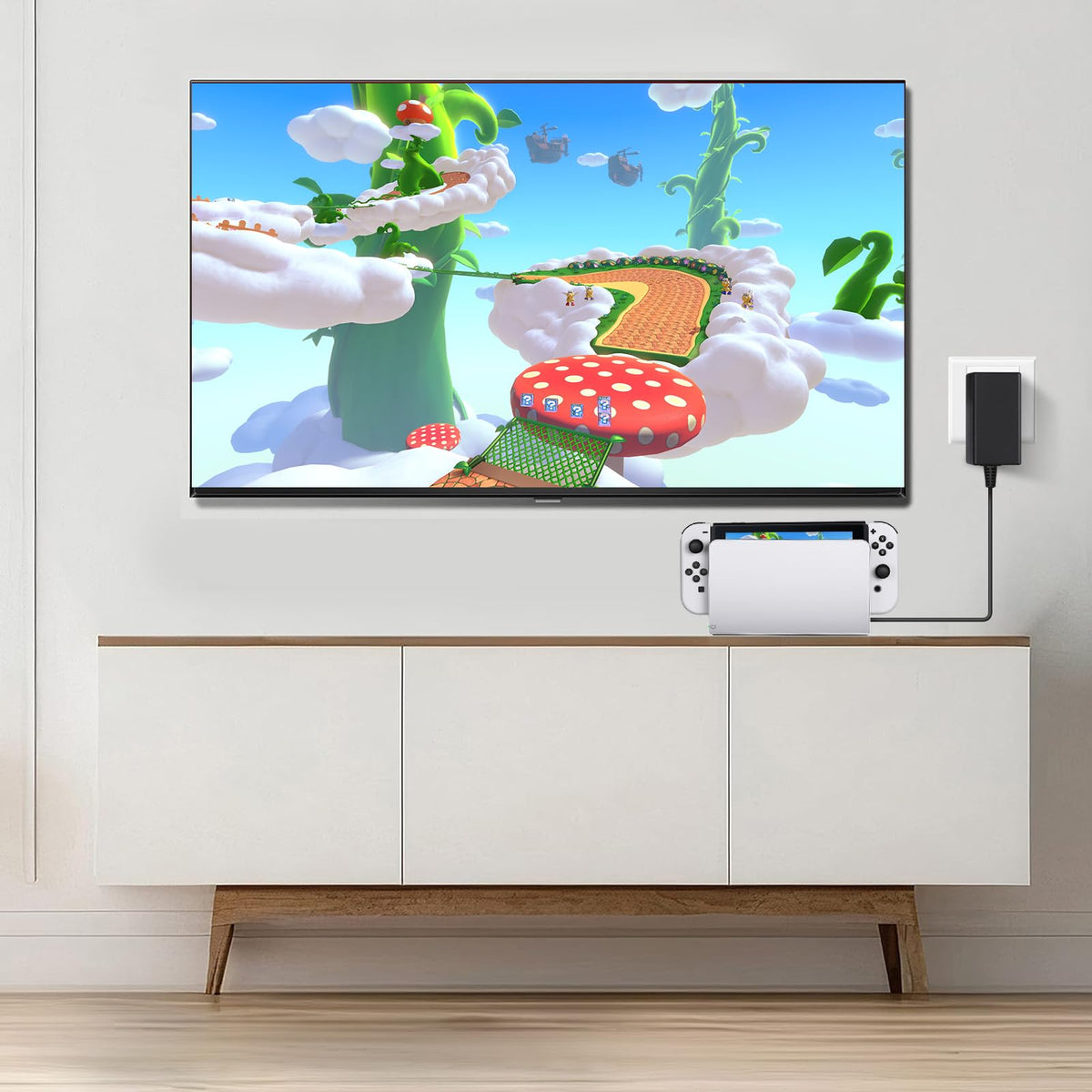 Niubixx dock with Switch inserted side profile demonstrating secure fit