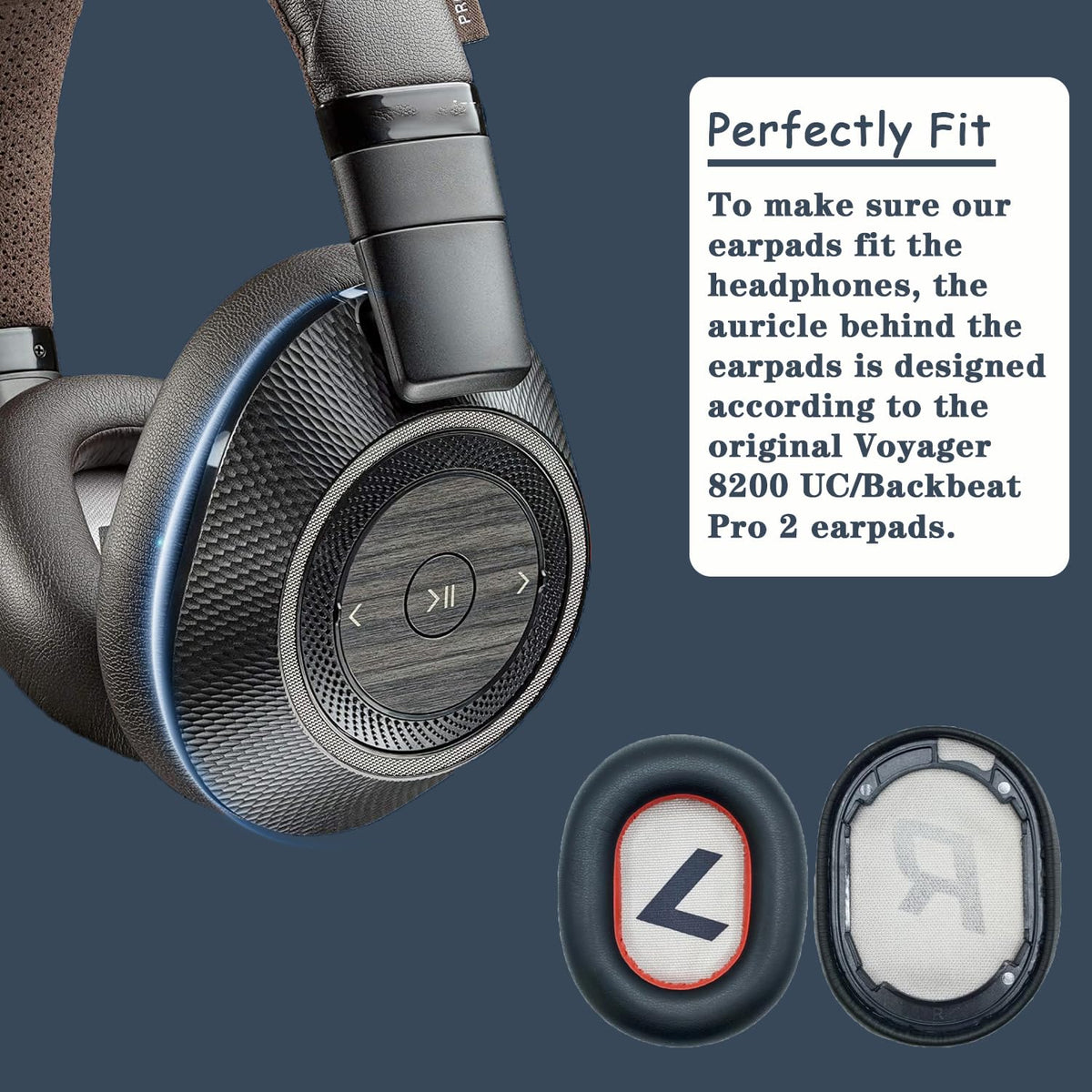 Niukeke earpad being wiped clean to show easy maintenance benefit
