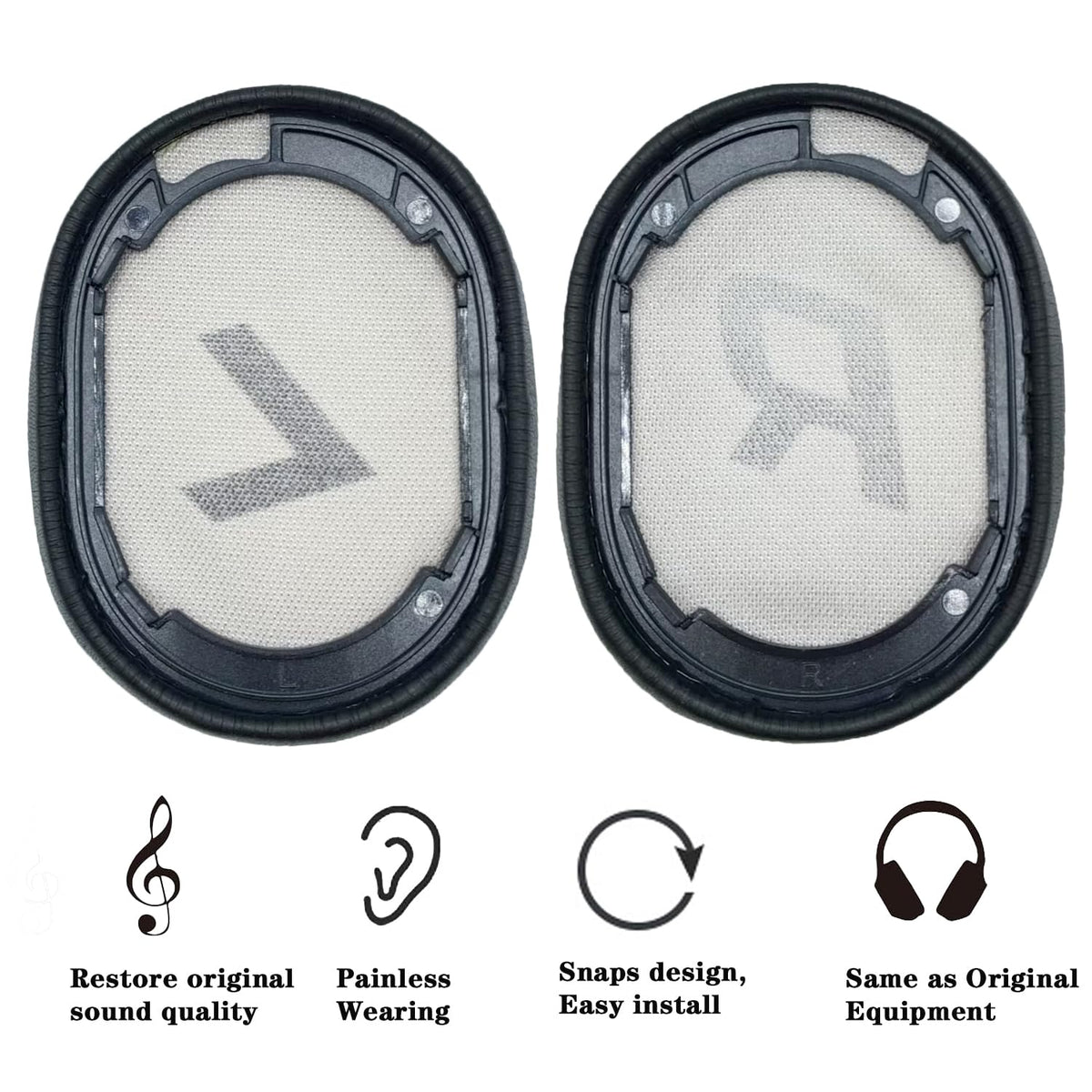 Niukeke earpad installed on Plantronics headset restoring fit and seal