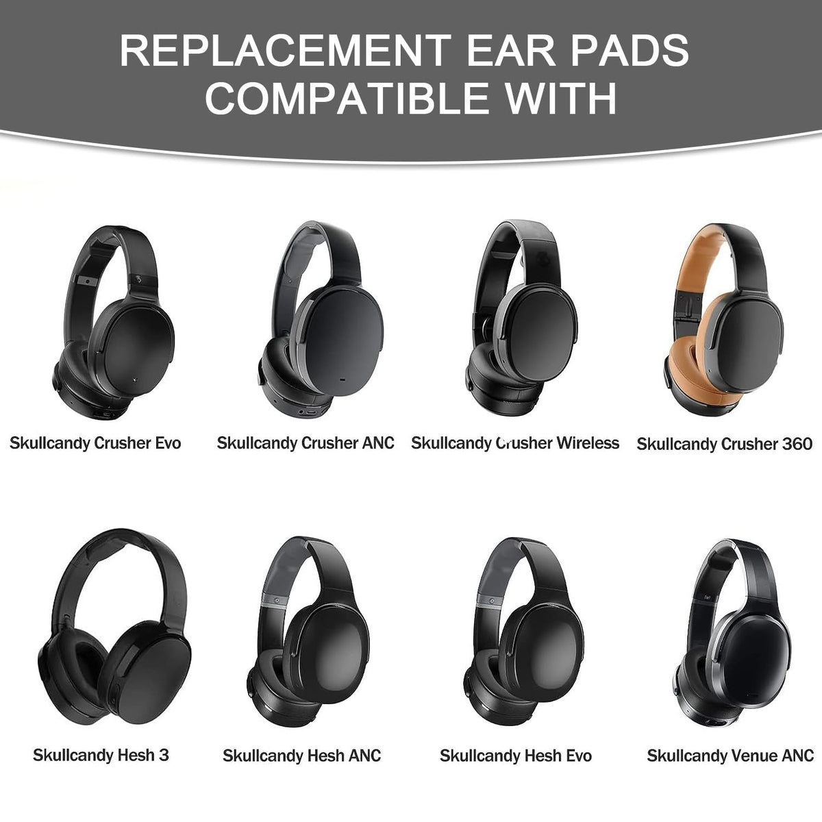 Niukeke Skullcandy Crusher ANC ear pads with comfortable soft foam for long sessions