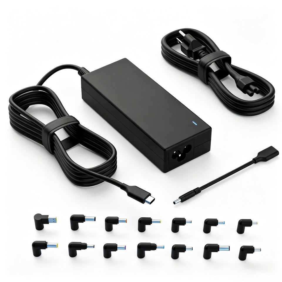 Nivjuky 100W USB-C laptop charger close-up highlighting fast power delivery.