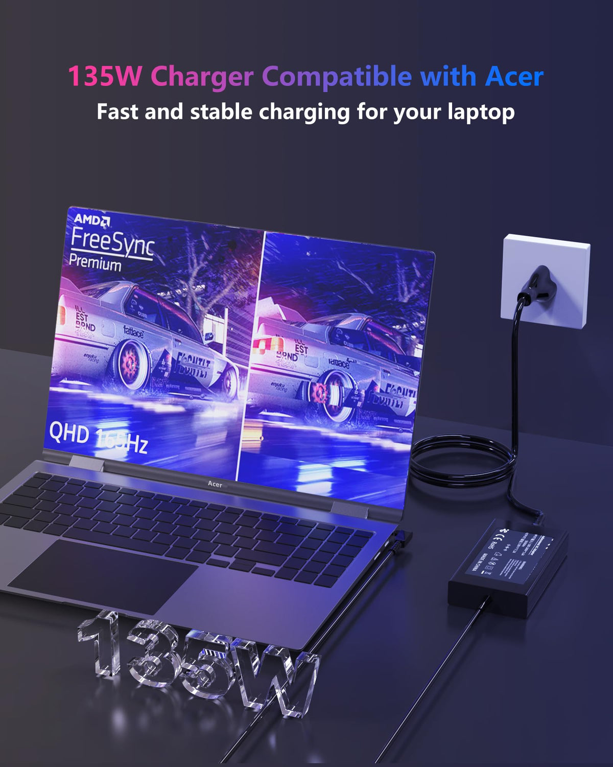 Nivjuky 135W charger side ports for versatile global connectivity