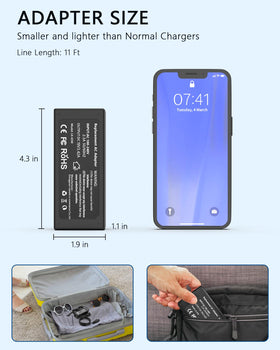 Nivjuky 65W adapter cord and connector close-up showing durable construction.
