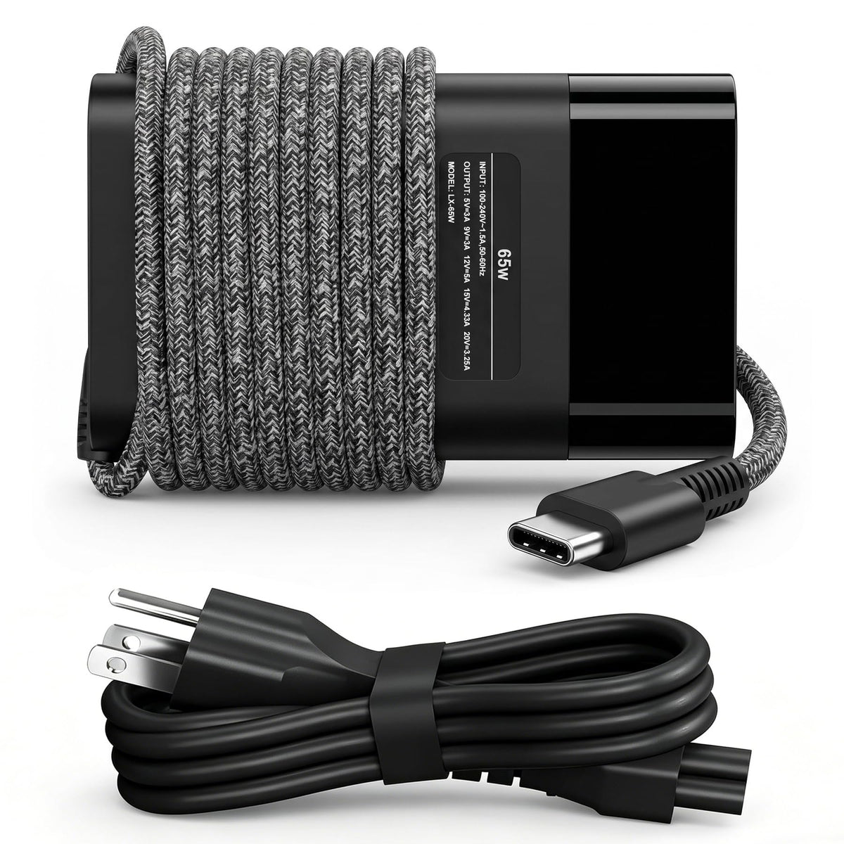 Nivjuky 65W OmniBook charger front view for fast, portable charging.