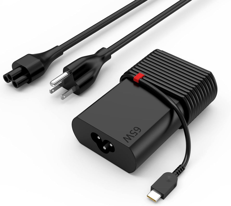 Nivjuky 65W USB-C charger front view; compact power for Lenovo ThinkPad